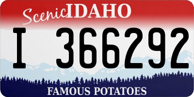 ID license plate I366292