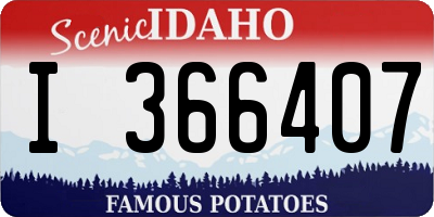 ID license plate I366407