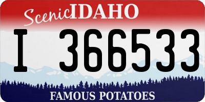 ID license plate I366533