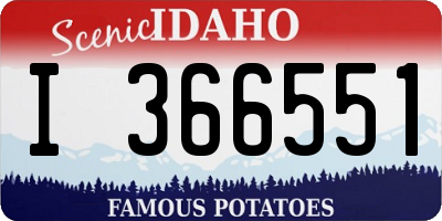 ID license plate I366551