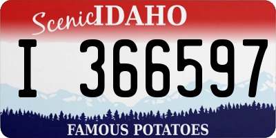 ID license plate I366597