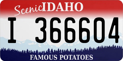 ID license plate I366604
