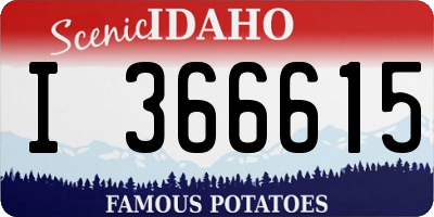 ID license plate I366615