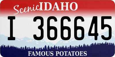 ID license plate I366645