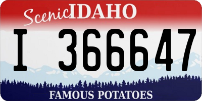 ID license plate I366647