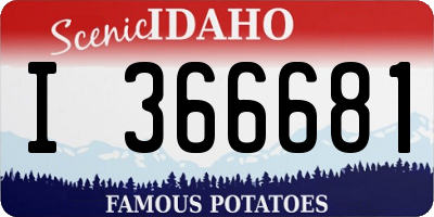 ID license plate I366681