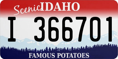 ID license plate I366701