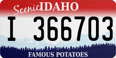 ID license plate I366703