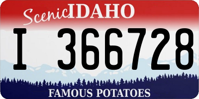 ID license plate I366728