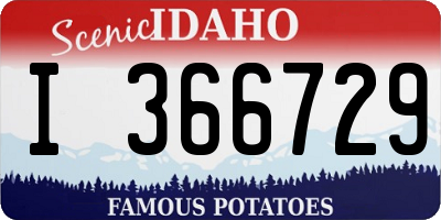 ID license plate I366729