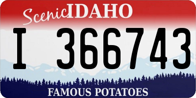 ID license plate I366743