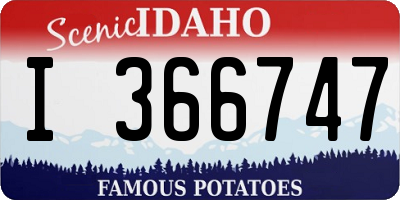 ID license plate I366747