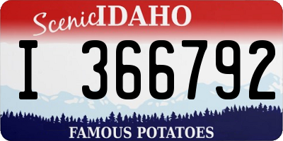 ID license plate I366792