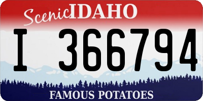ID license plate I366794