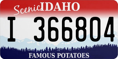 ID license plate I366804