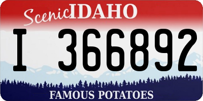 ID license plate I366892