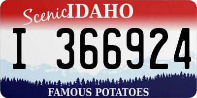 ID license plate I366924