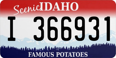 ID license plate I366931