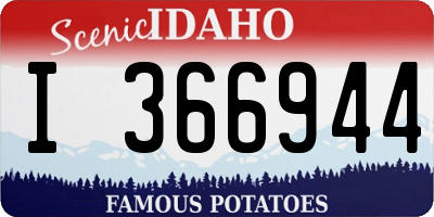 ID license plate I366944