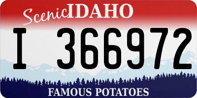 ID license plate I366972