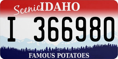 ID license plate I366980