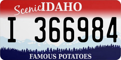 ID license plate I366984