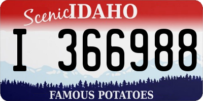 ID license plate I366988