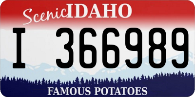 ID license plate I366989