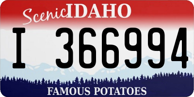 ID license plate I366994