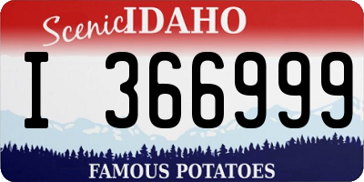 ID license plate I366999