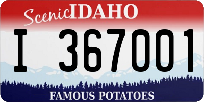 ID license plate I367001