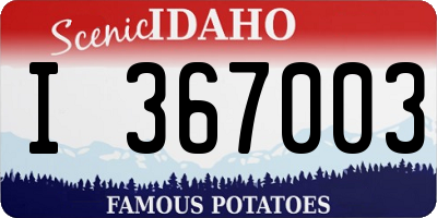 ID license plate I367003