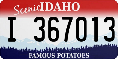 ID license plate I367013