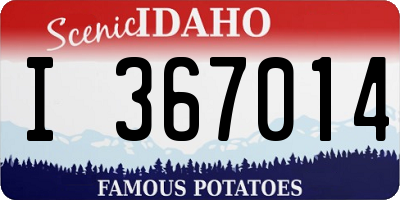 ID license plate I367014