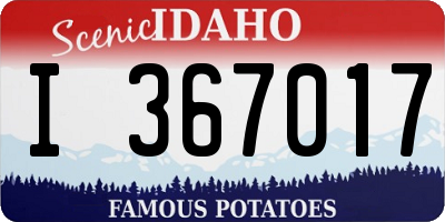 ID license plate I367017
