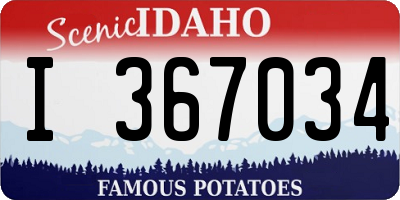 ID license plate I367034