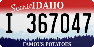 ID license plate I367047