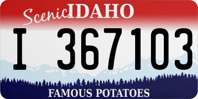 ID license plate I367103