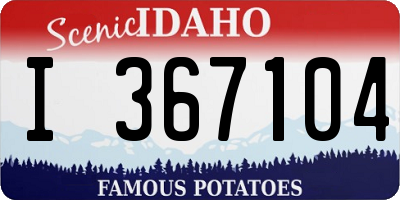 ID license plate I367104