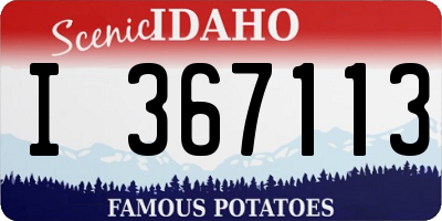ID license plate I367113