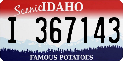 ID license plate I367143