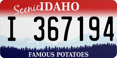 ID license plate I367194