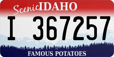 ID license plate I367257