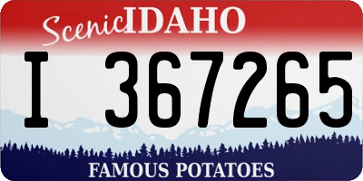 ID license plate I367265