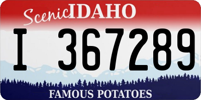 ID license plate I367289