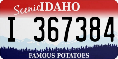 ID license plate I367384