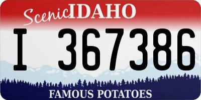 ID license plate I367386