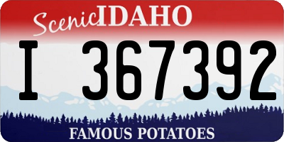 ID license plate I367392