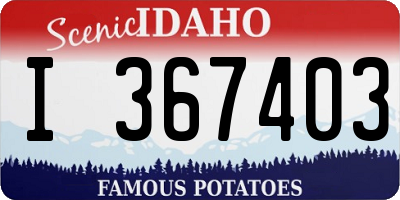 ID license plate I367403