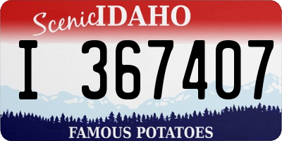 ID license plate I367407